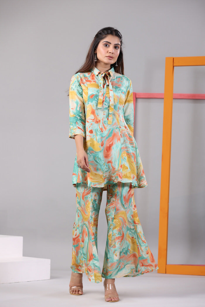 Water Soirée Russian Silk Co-ord Set