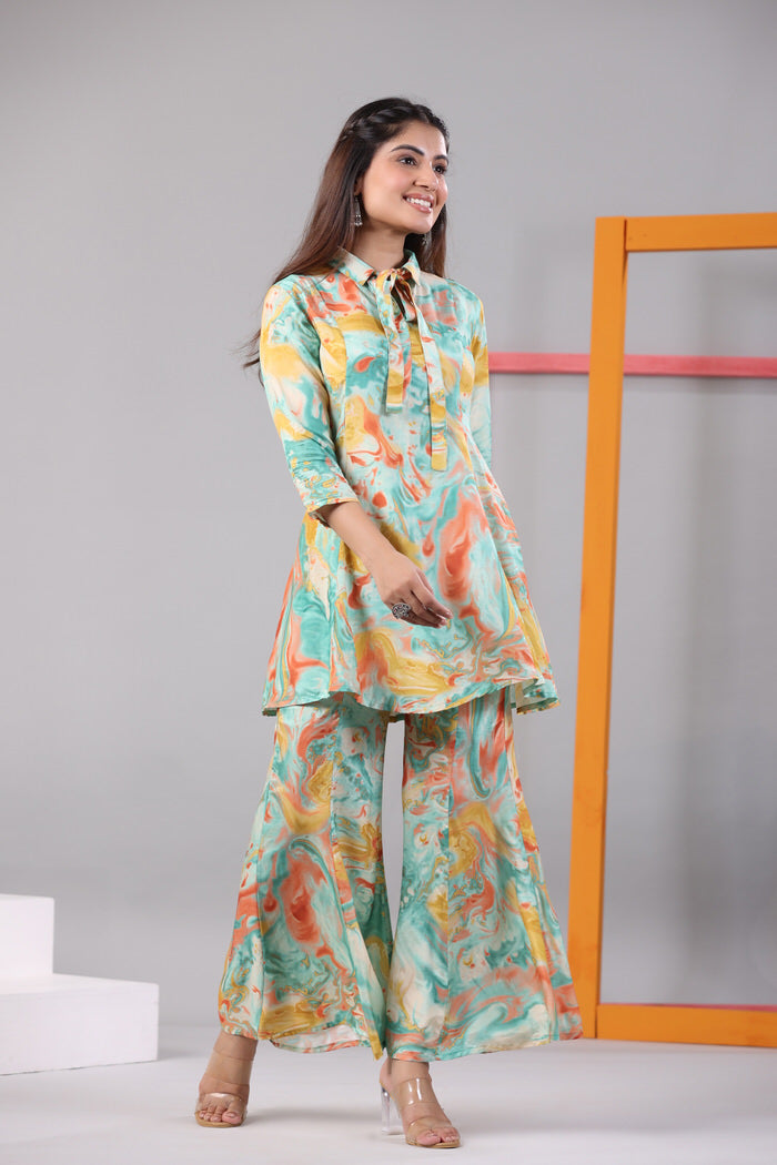 Water Soirée Russian Silk Co-ord Set