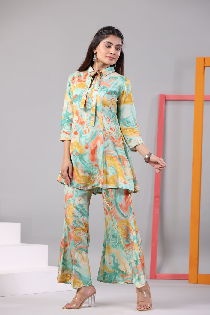 Water Soirée Russian Silk Co-ord Set