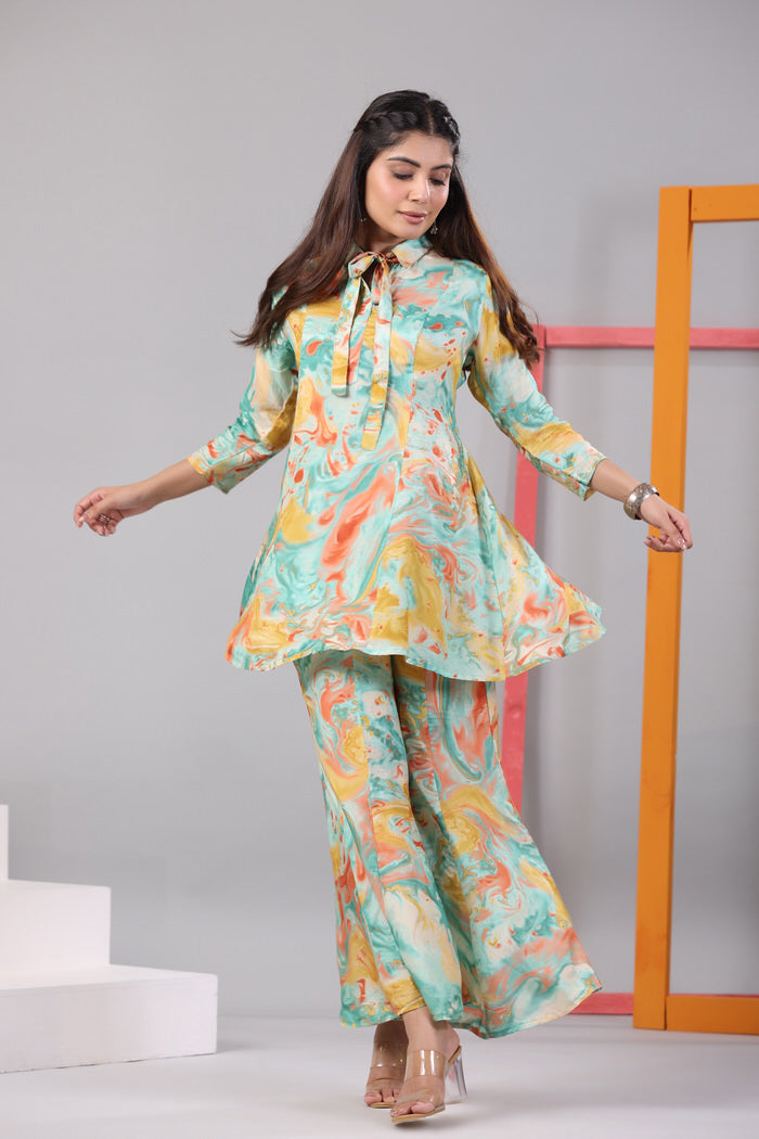 Water Soirée Russian Silk Co-ord Set