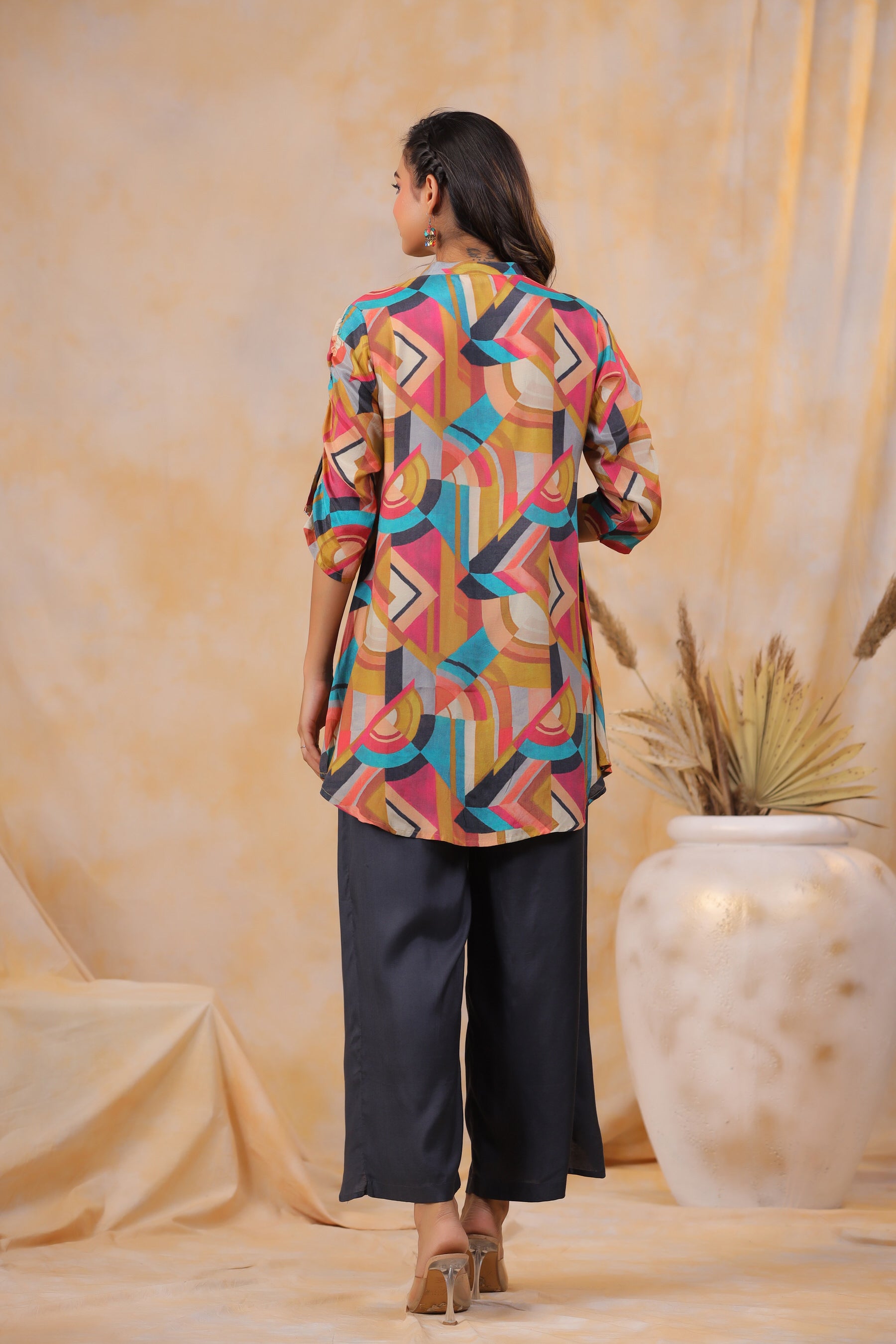 Cyprus Geometric Russian Silk Co-ord Set