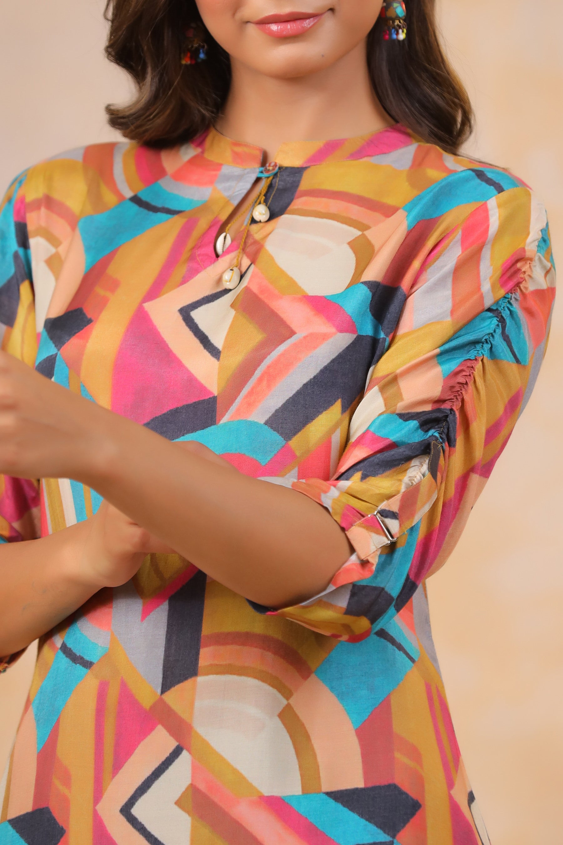 Cyprus Geometric Russian Silk Co-ord Set