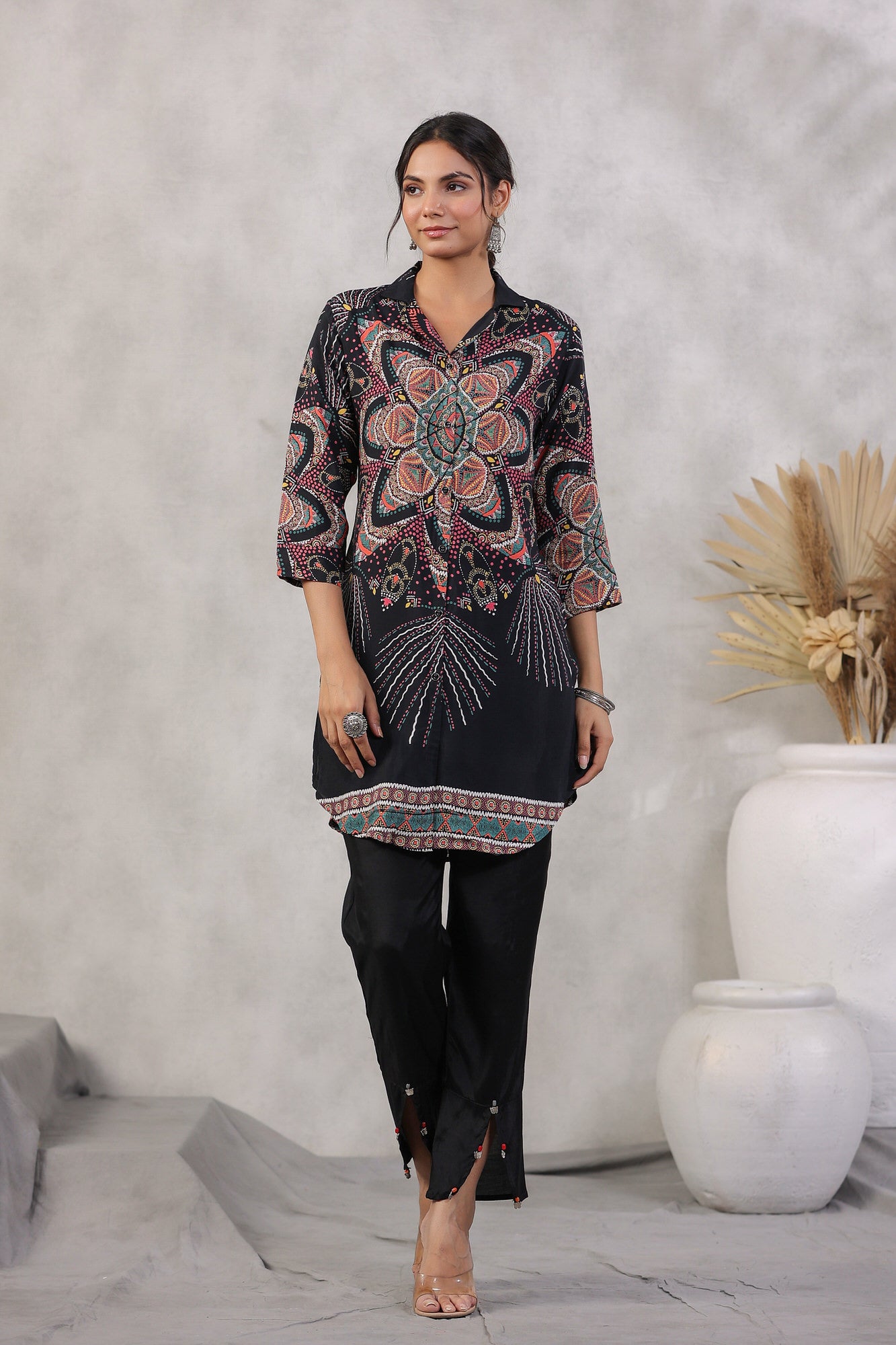 Midnight Mandala Silk Co-ord Set