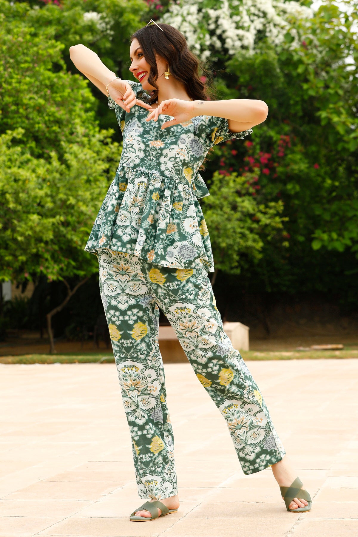 Zen Floral Haven Cotton Co-ord set