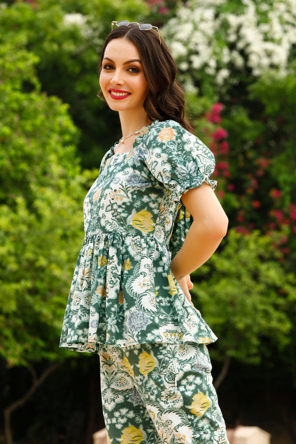 Zen Floral Haven Cotton Co-ord set