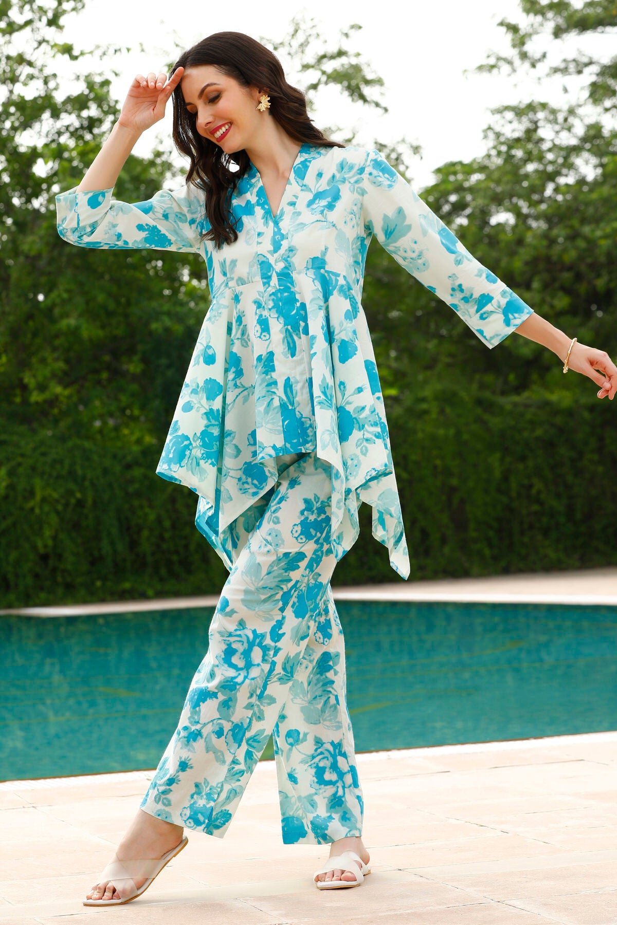 Powdered Garden Cotton Co-ord Set