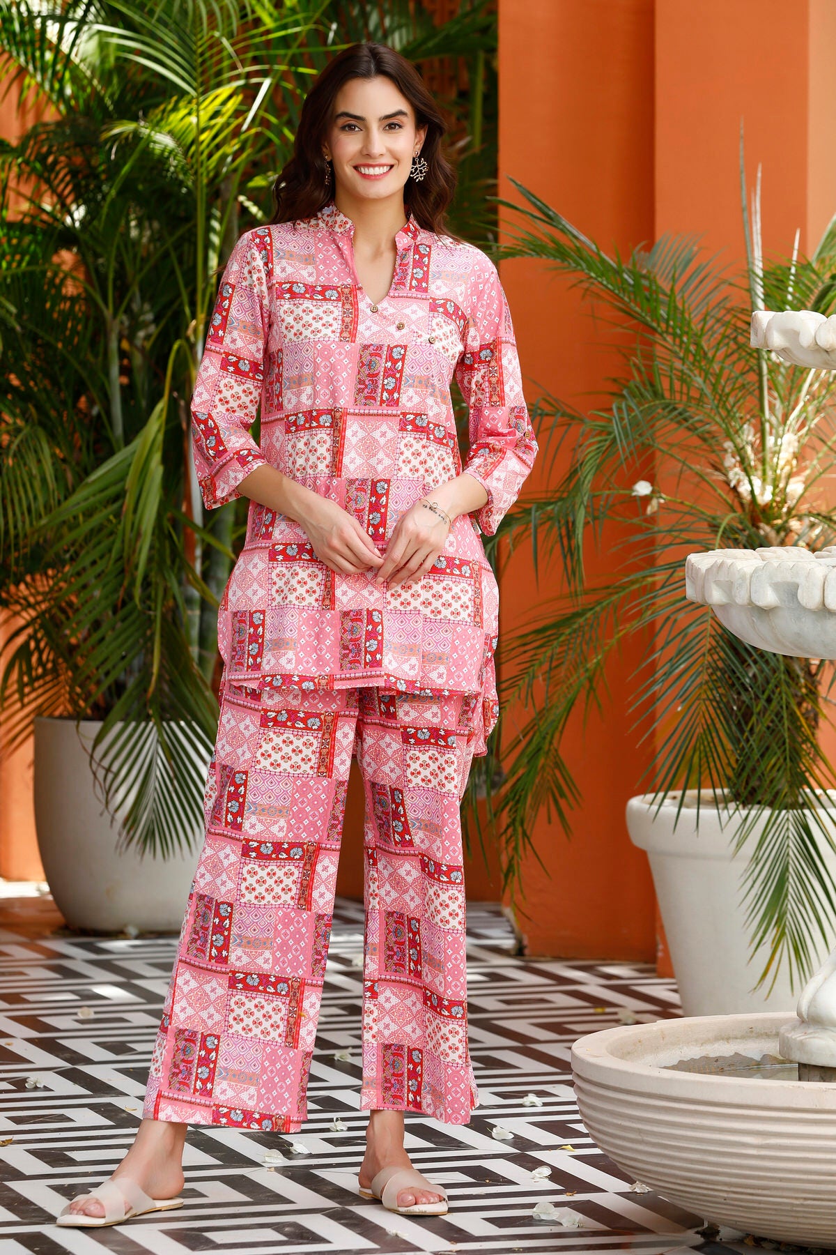 Ballet blush patches on Cotton Co-ord set