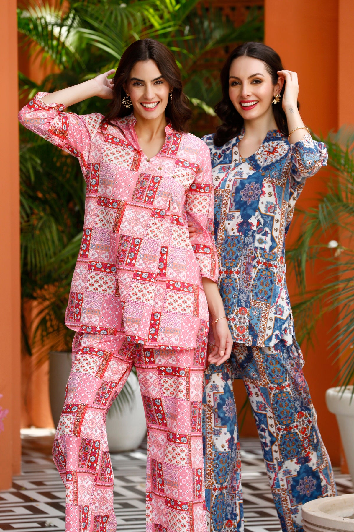 Ballet blush patches on Cotton Co-ord set