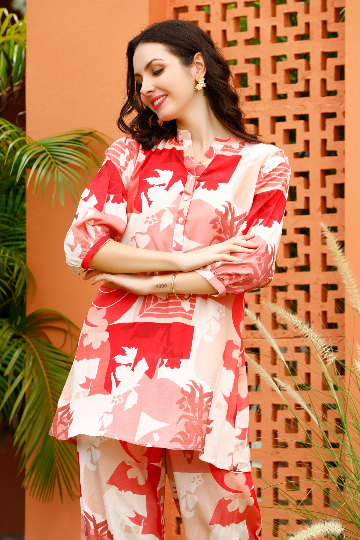 Radiant Inferno Russian Silk Co-ord Set