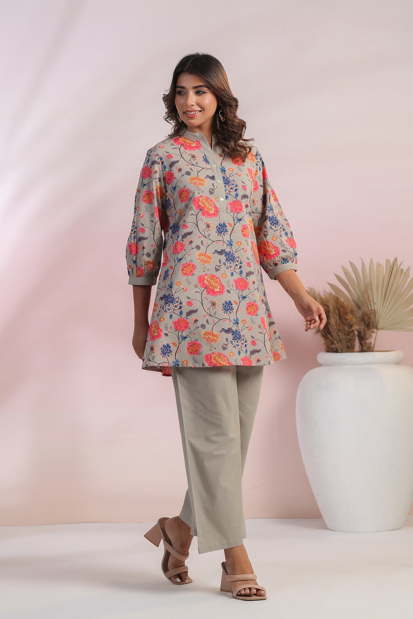 Hibiscus Hues Cotton Co-ord Set