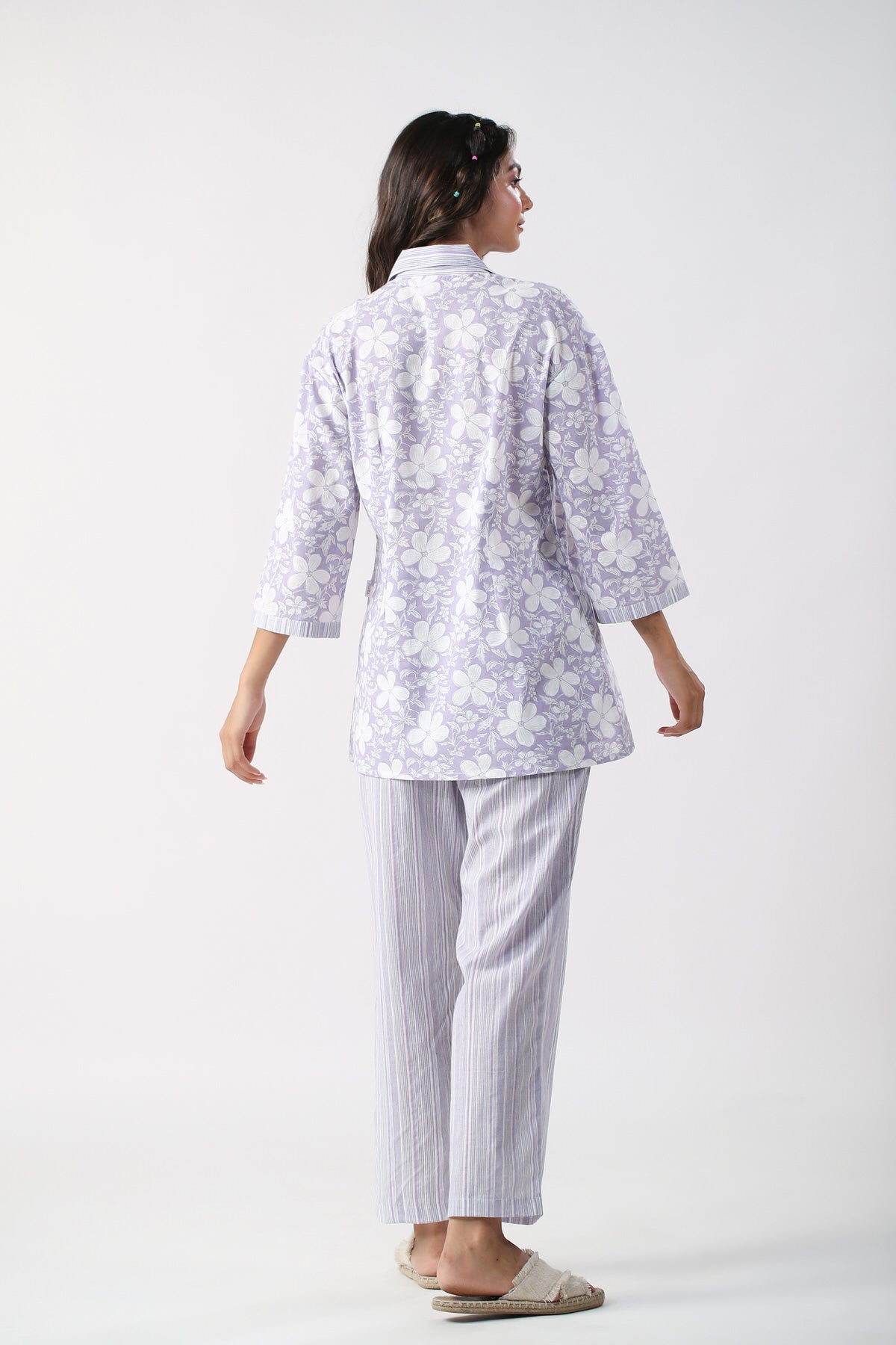 Dreamy Dusk Cotton Flex Palazzo Loungewear Set