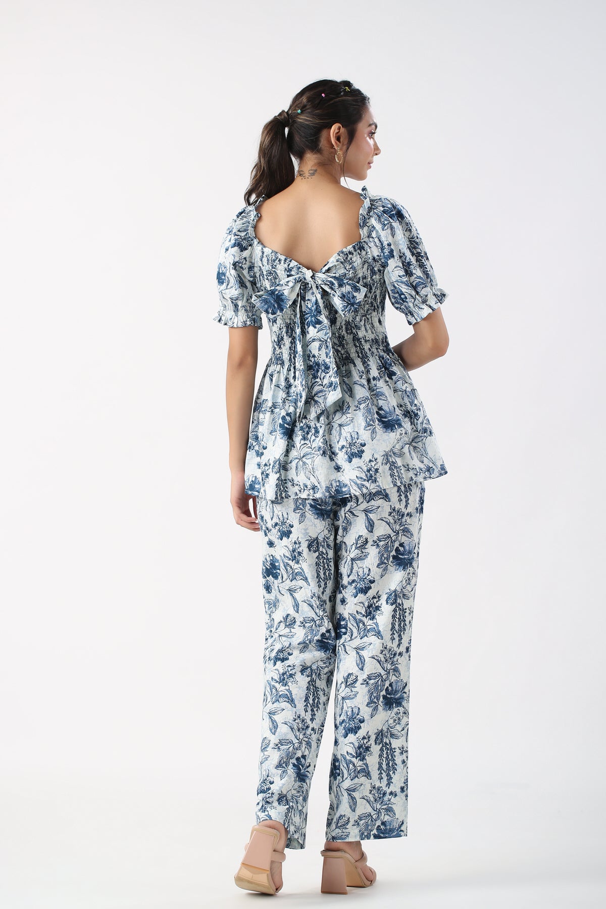 Santorini Blues Cotton Co-ord set