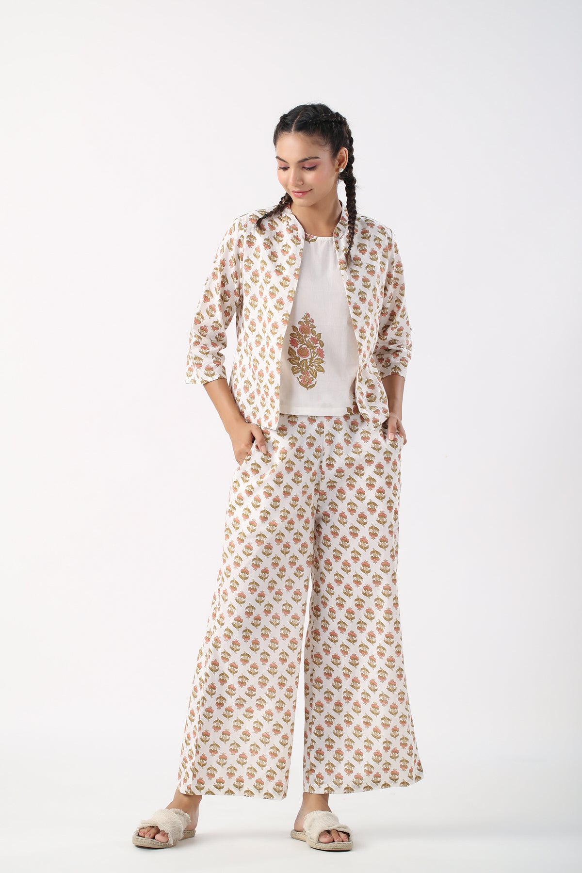 Radiant Petals Cotton Three Piece Set