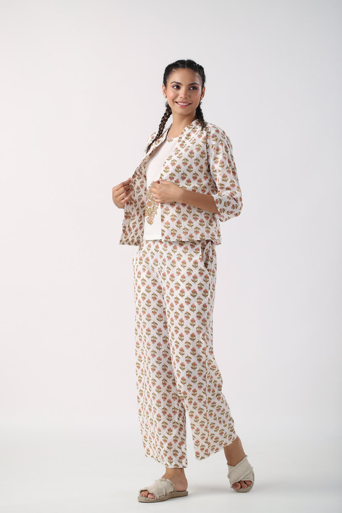 Radiant Petals Cotton Three Piece Set