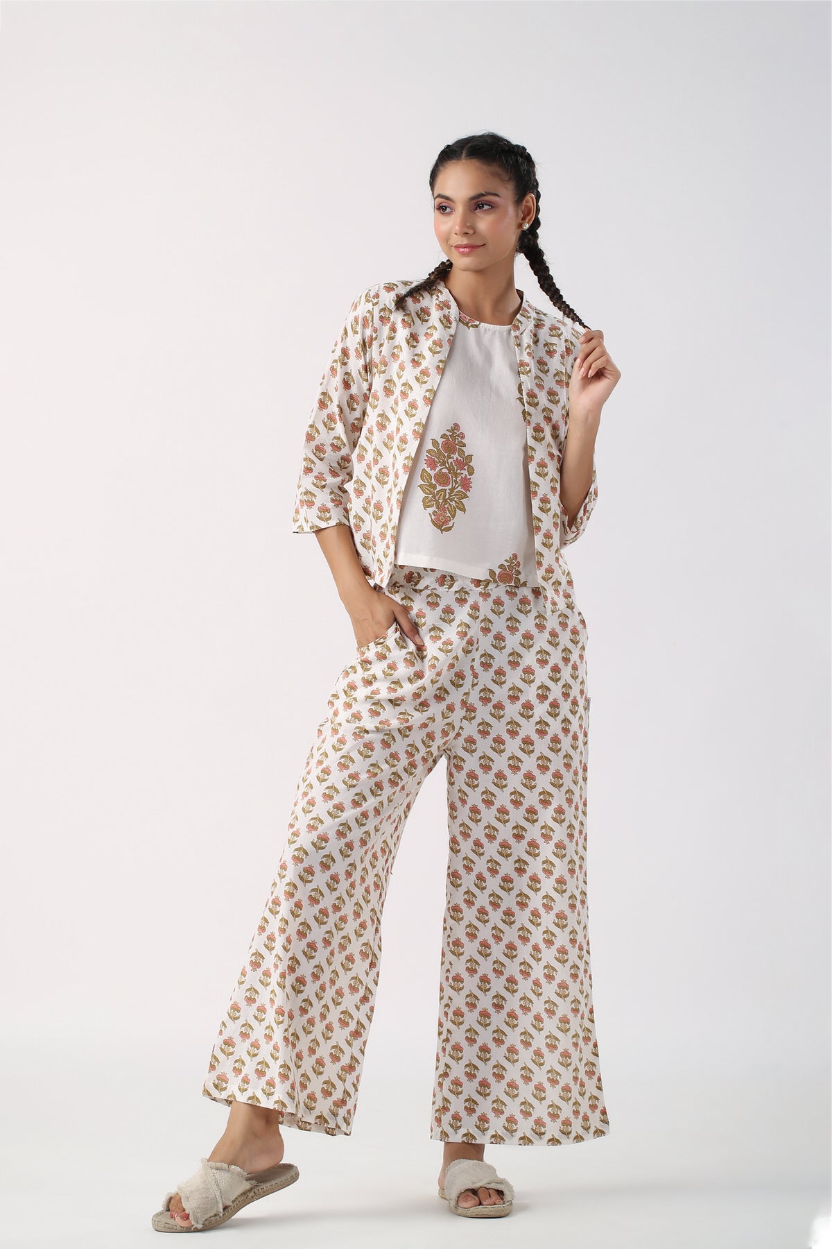Radiant Petals Cotton Three Piece Set