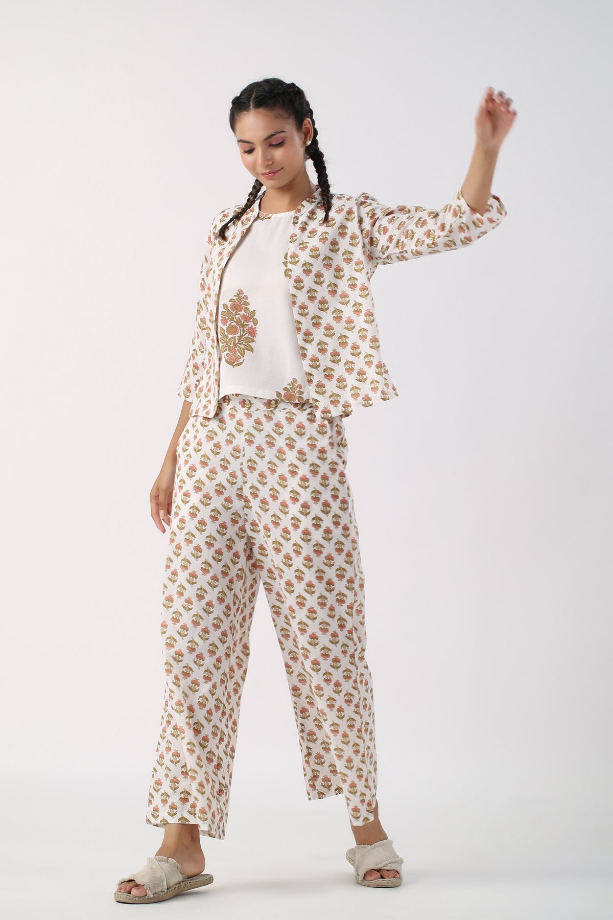 Radiant Petals Cotton Three Piece Set