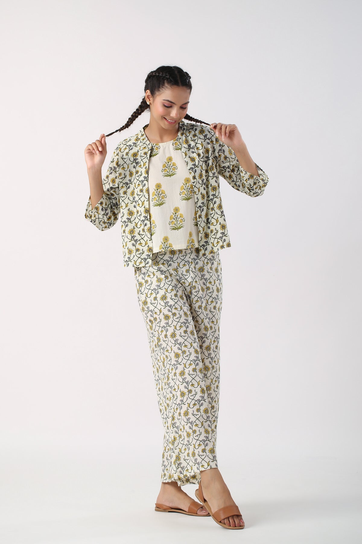 Meadow Melody Cotton Three Piece Set