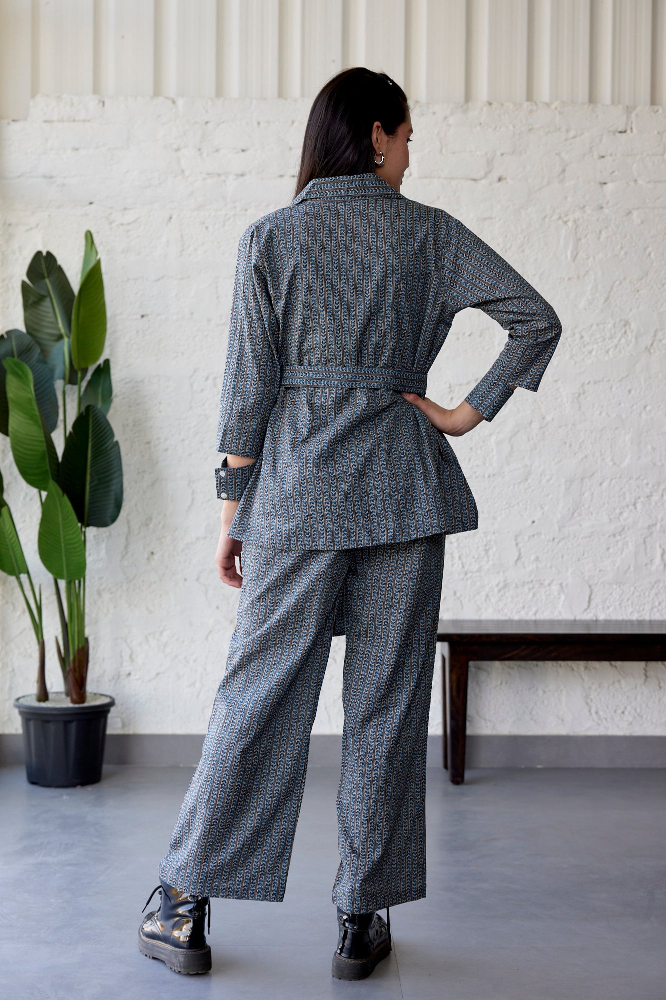 Blue Arrows on Three Piece Cotton Co-ord Set