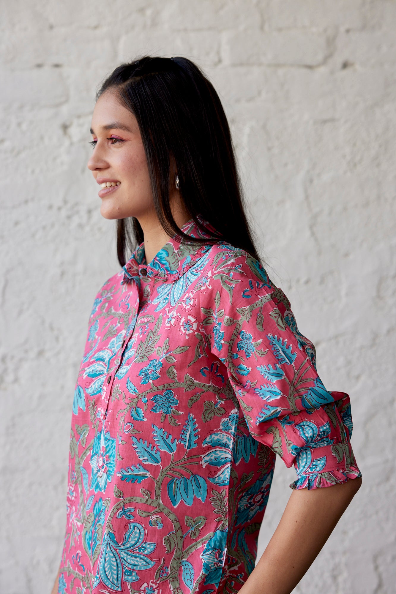 Floral Jaal on Cotton Palazzo Loungewear Set