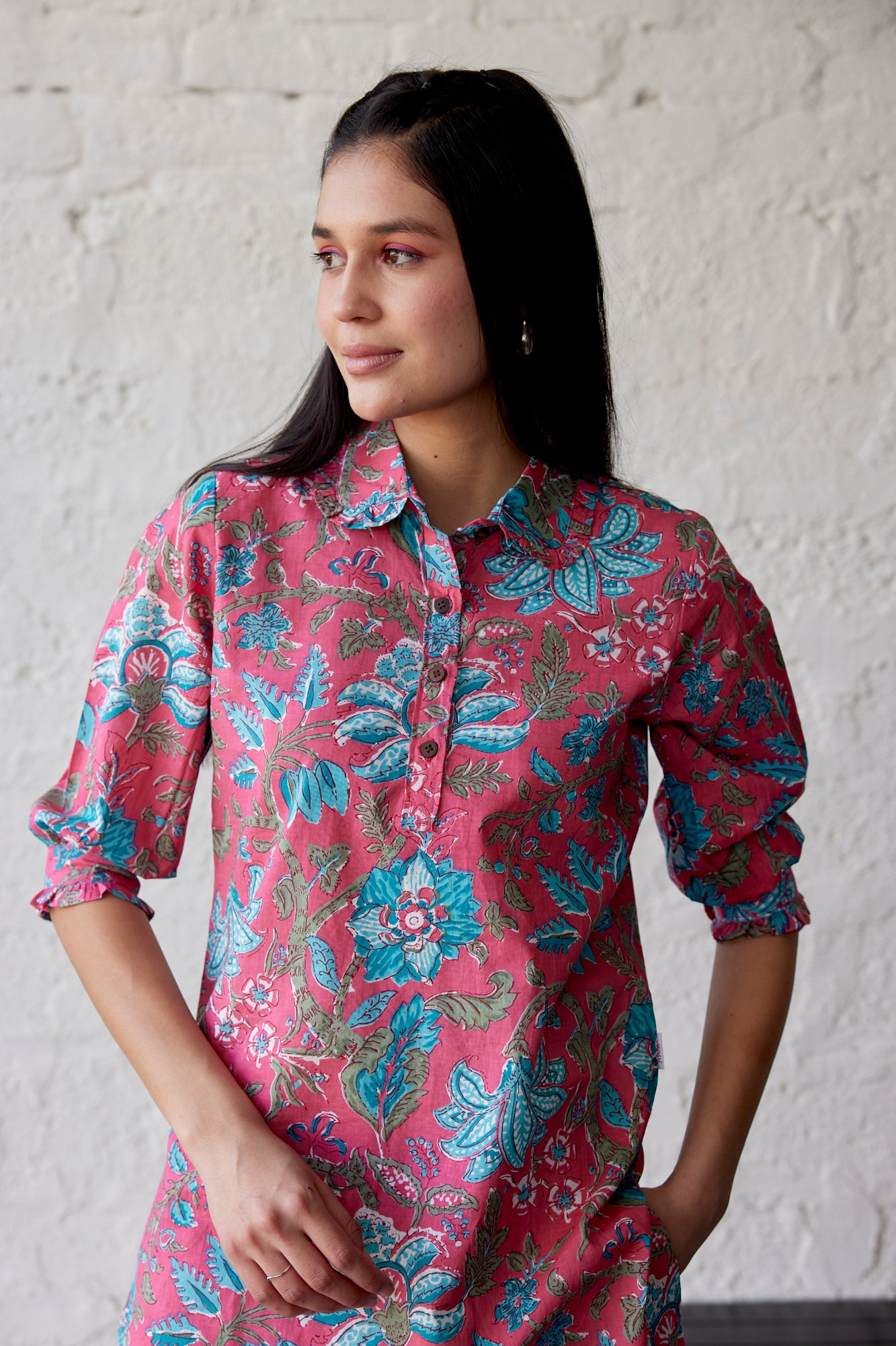 Floral Jaal on Cotton Palazzo Loungewear Set
