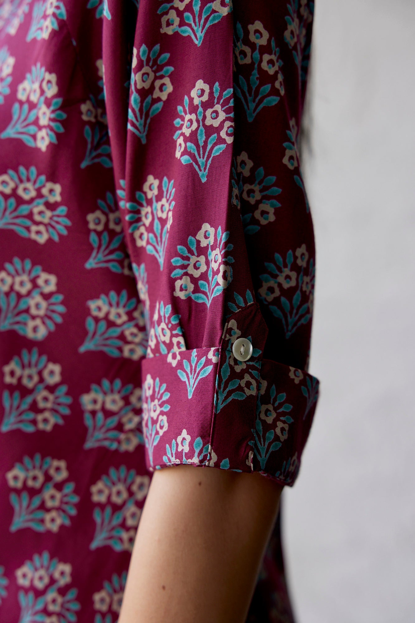 Aloha Mora On Wine Russian Silk Co-ord Set