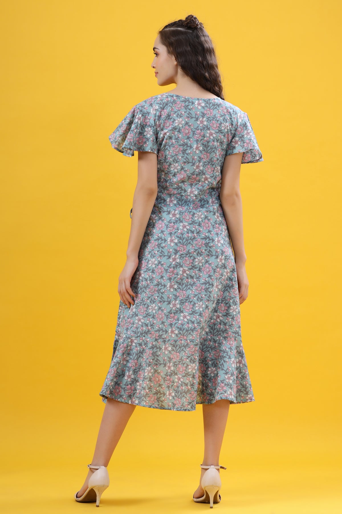 Aqua Bliss on Wrap-Around Cotton Dress