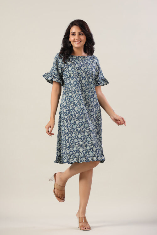 Indigo Jaal Dress