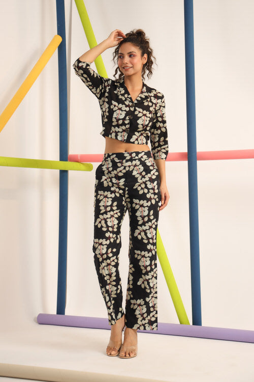 Japanese canopies on Black Co-ord Set