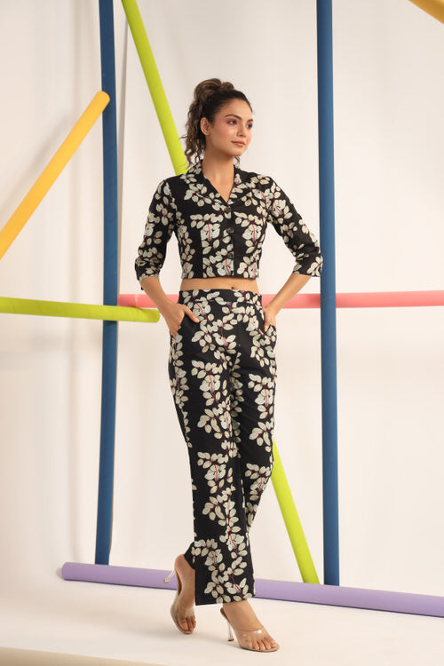 Japanese canopies on Black Co-ord Set