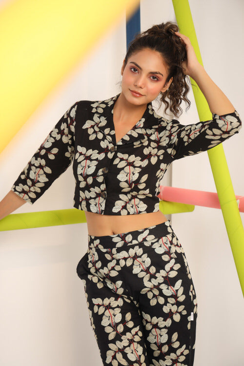 Japanese canopies on Black Co-ord Set