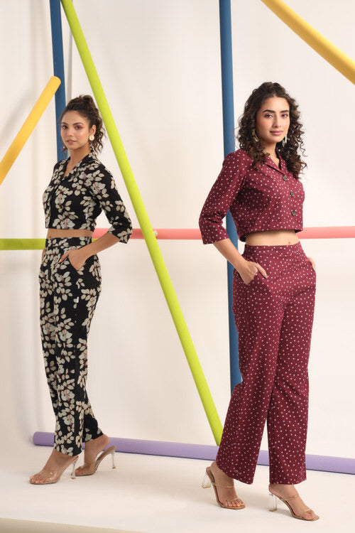 Japanese canopies on Black Co-ord Set