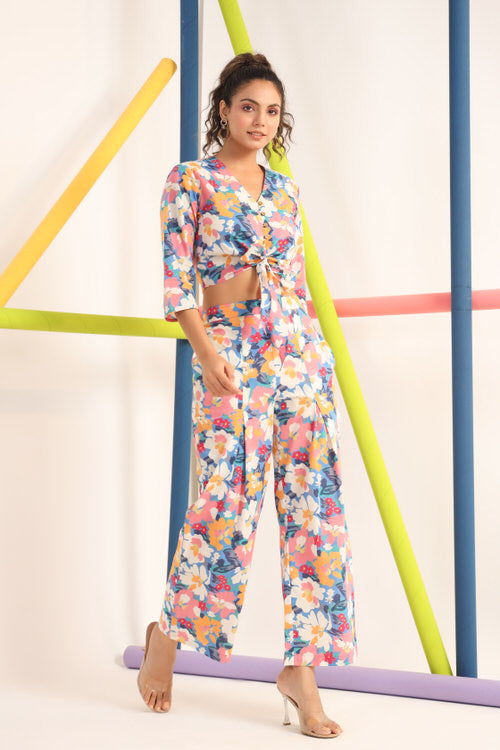 Abstract Bright Floral on Cotton Co-ord Set