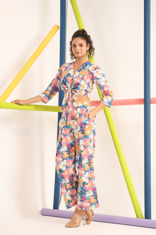 Abstract Bright Floral on Cotton Co-ord Set