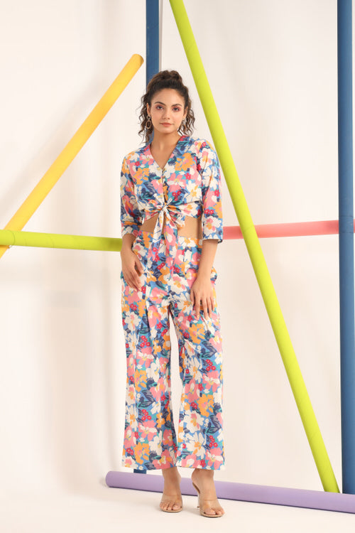 Abstract Bright Floral on Cotton Co-ord Set