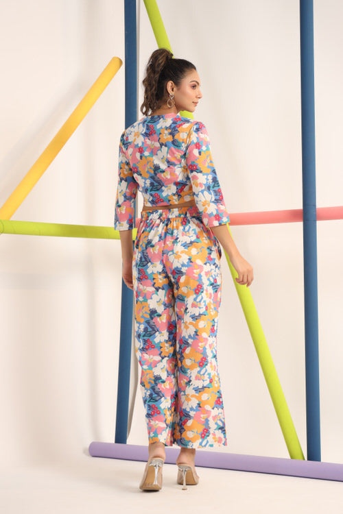 Abstract Bright Floral on Cotton Co-ord Set