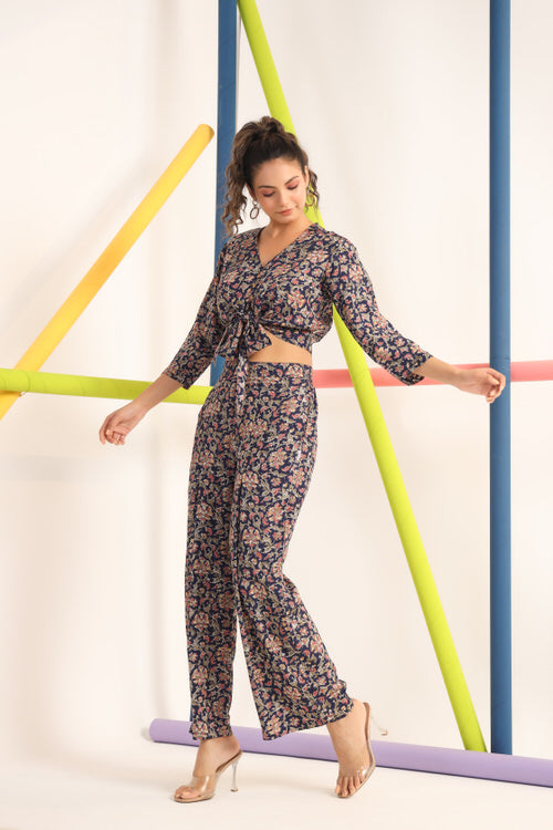 Jaipuri Jaal on blue Cotton Co-ord set
