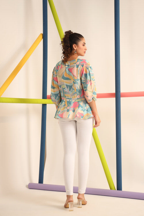 Ocean Blues Russian Silk Top