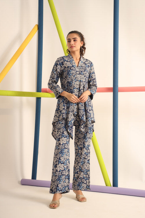 Palm Upside Down Russian Silk Co-ord Set