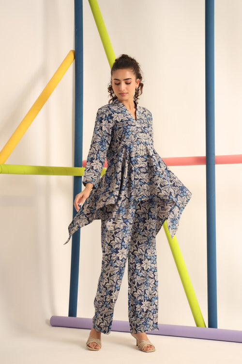 Palm Upside Down Russian Silk Co-ord Set