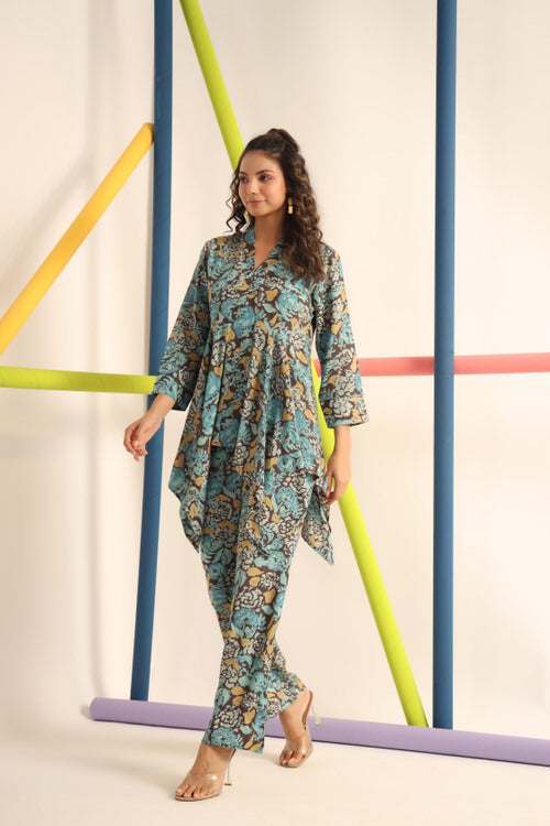 Fleur Brown Russian Silk Co-ord Set