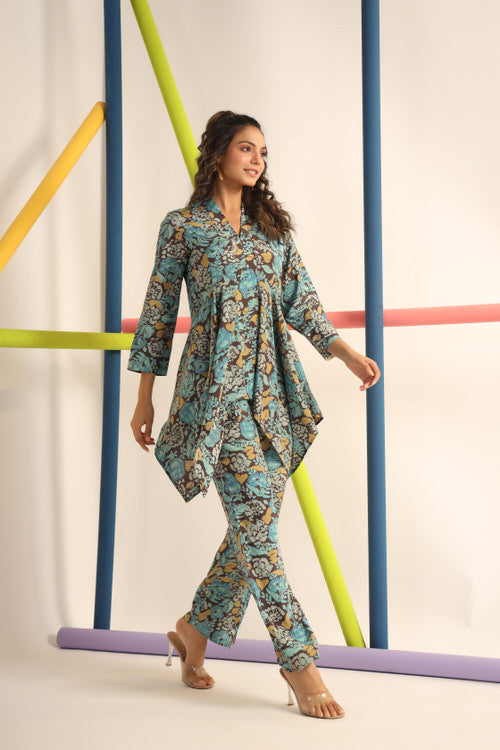 Fleur Brown Russian Silk Co-ord Set