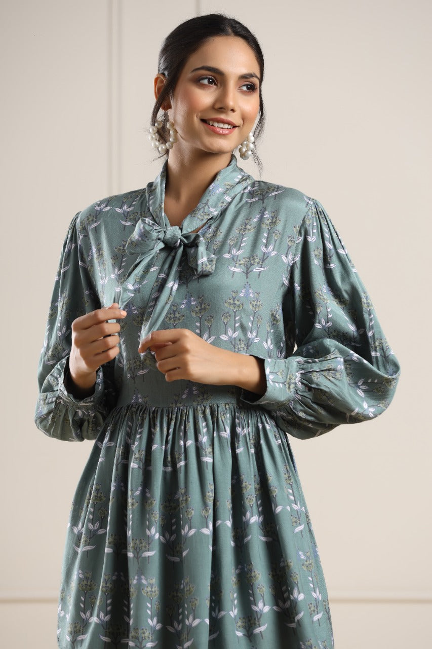 Sacred Forrest on Green Russian Silk Co-ord Set