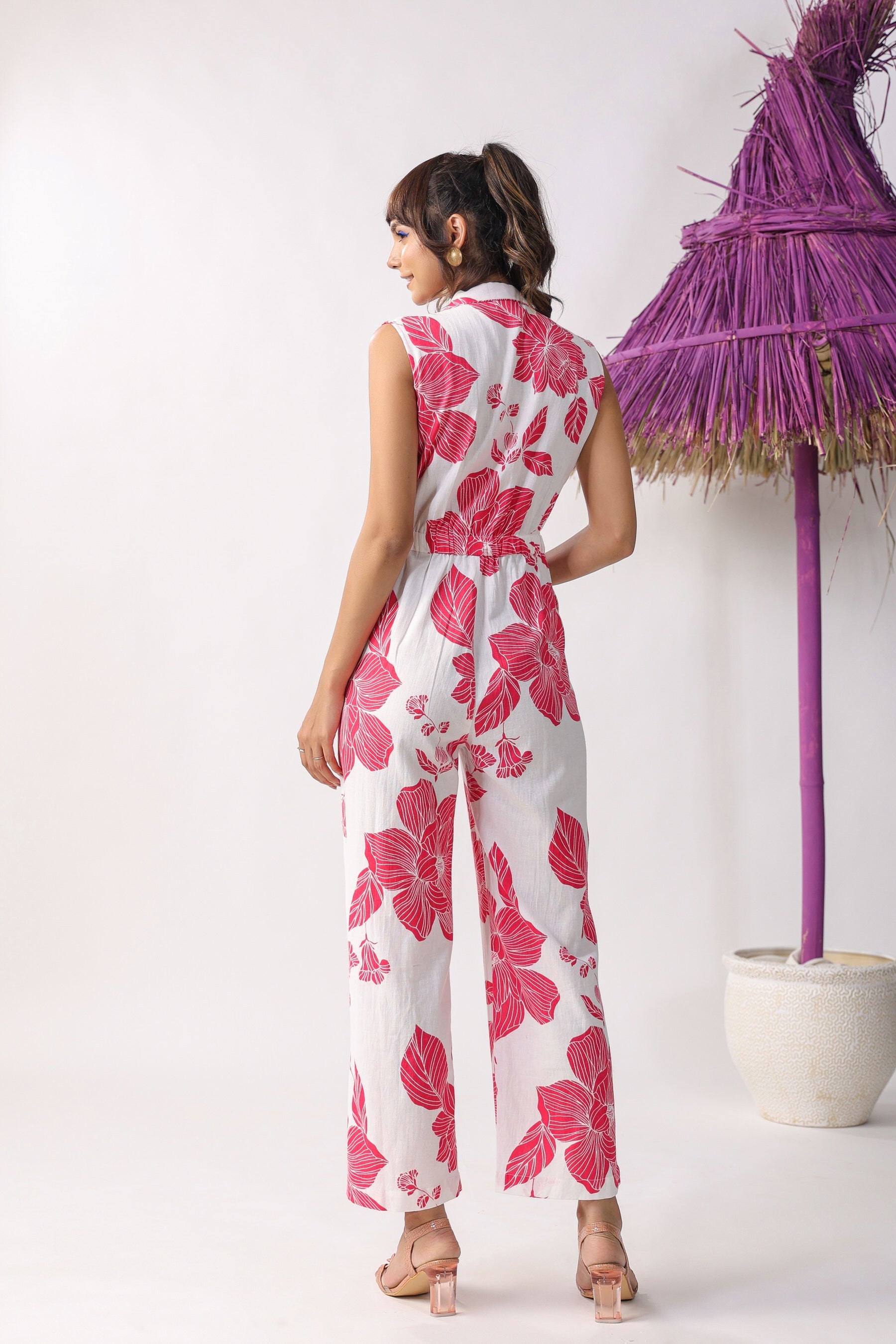 Petal Panorama Cotton Flex Jumpsuit