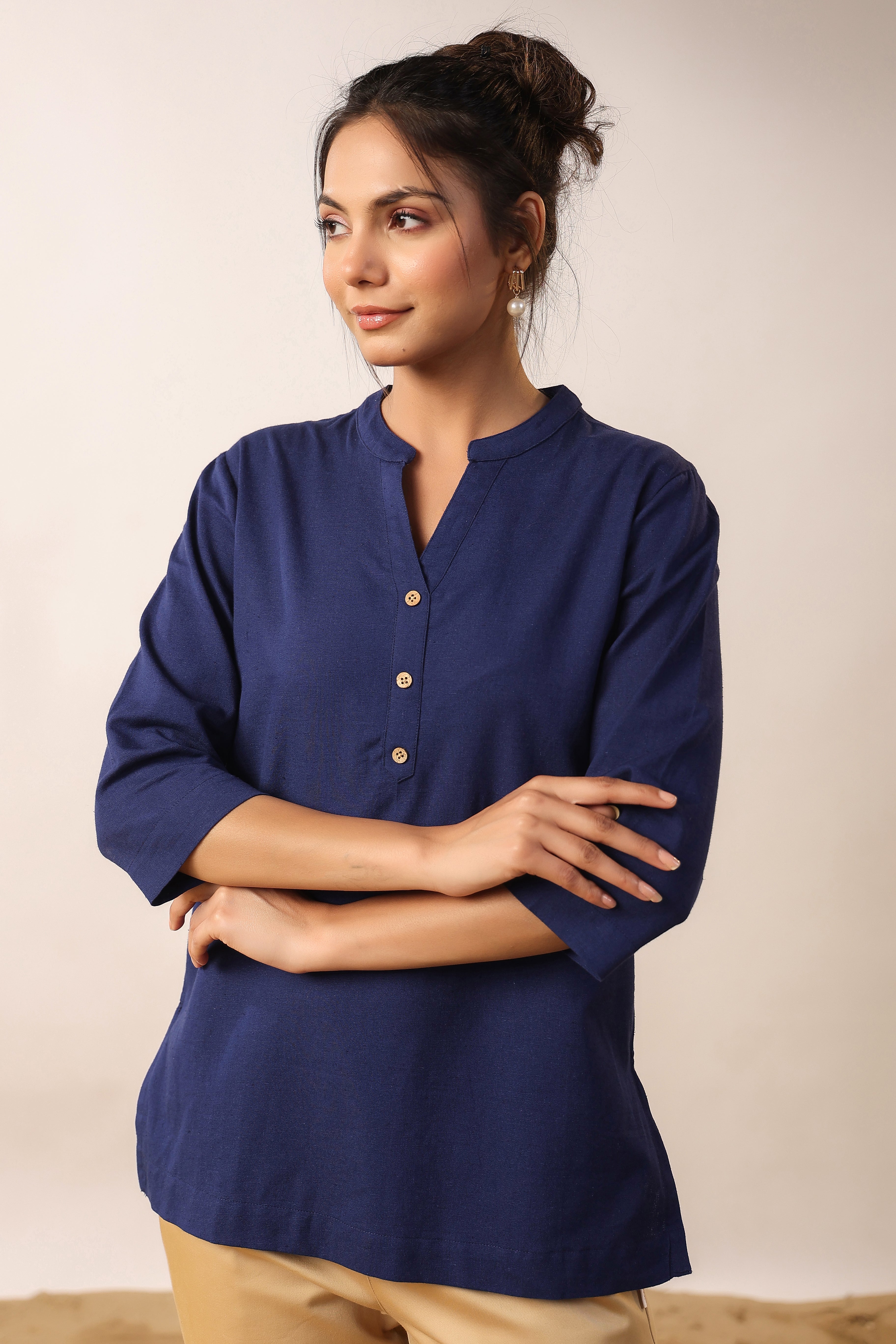 Midnight Blue Cotton Top