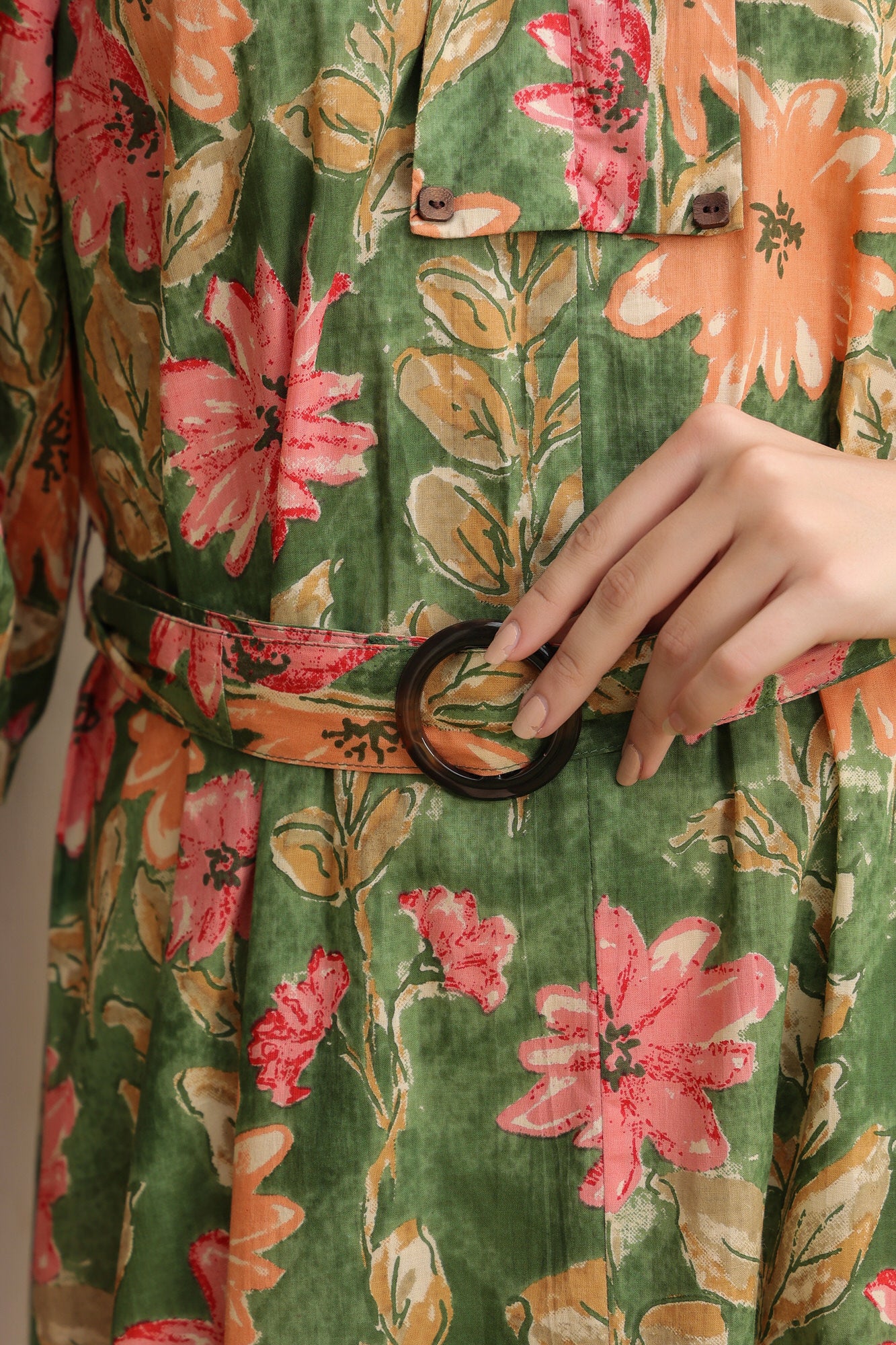 Belted Botanica Cotton Dress