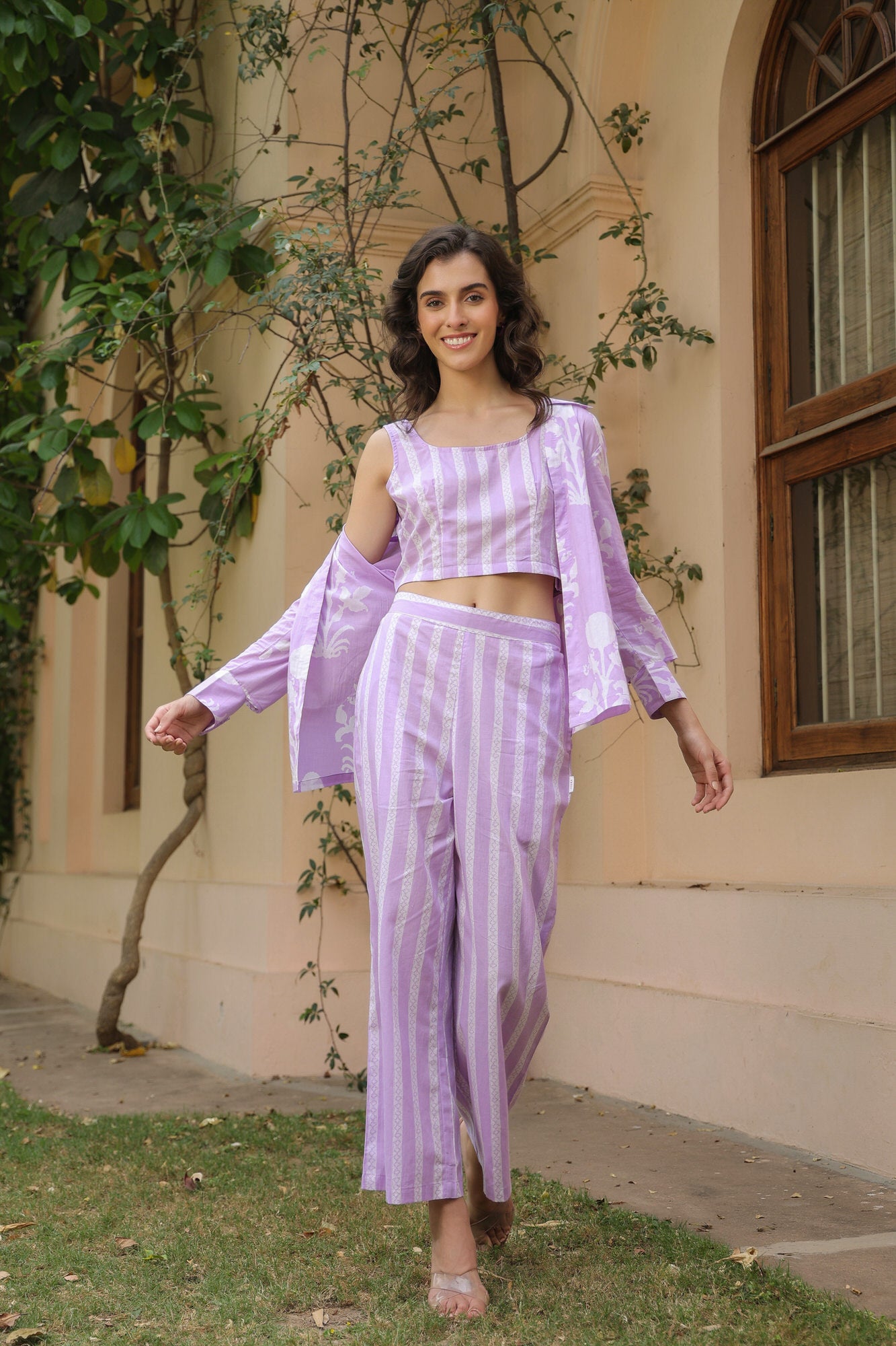 Lilac Labyrinth Cotton Coord Set