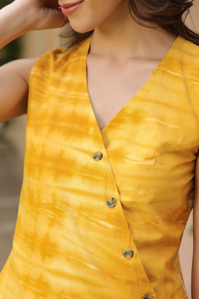 Mellow Yellow Vest Cotton Coord Set