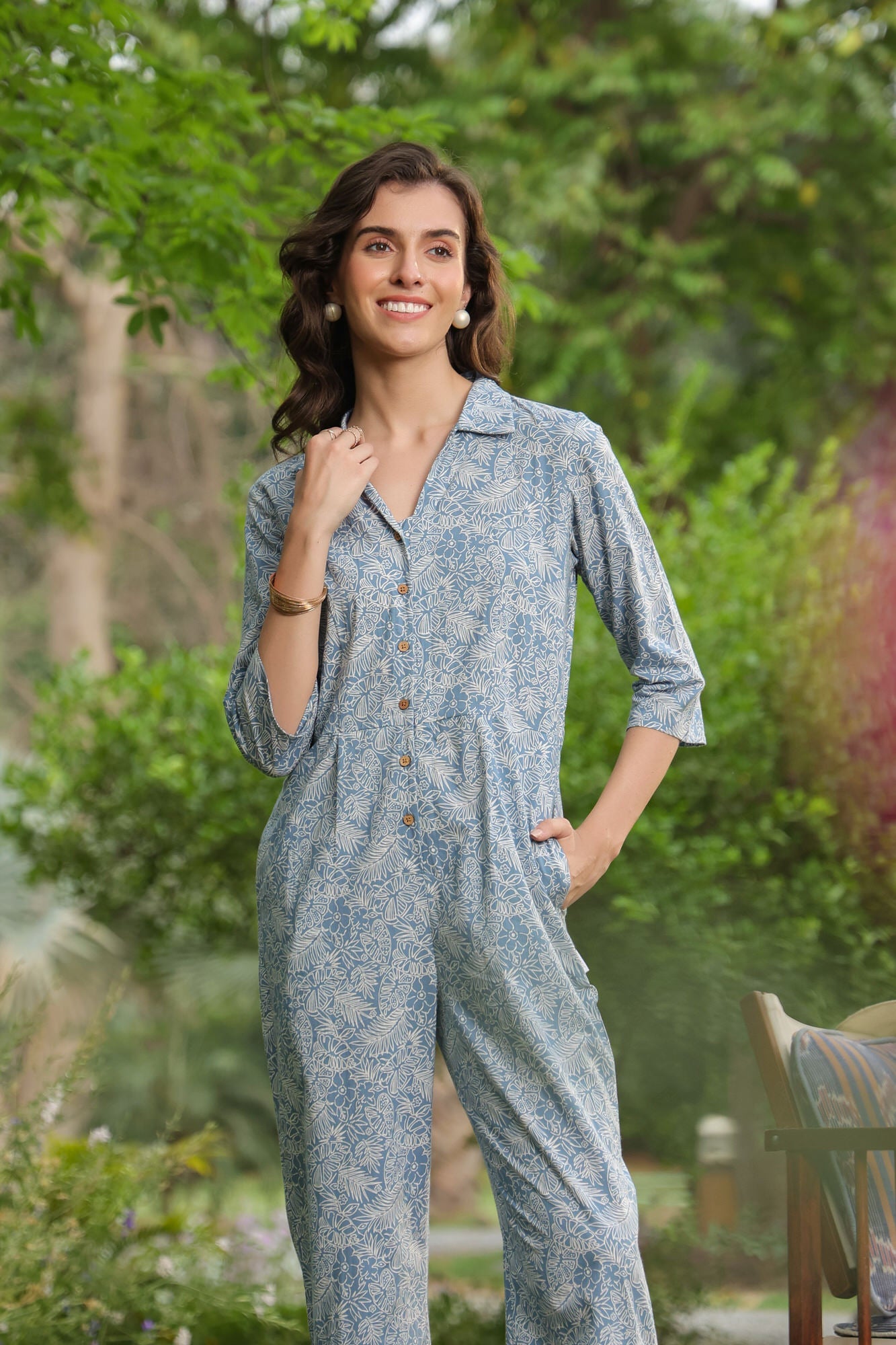 Linea Floral Cotton Flex Jumpsuit