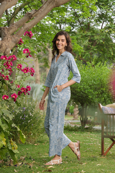 Linea Floral Khadi Cotton Jumpsuit