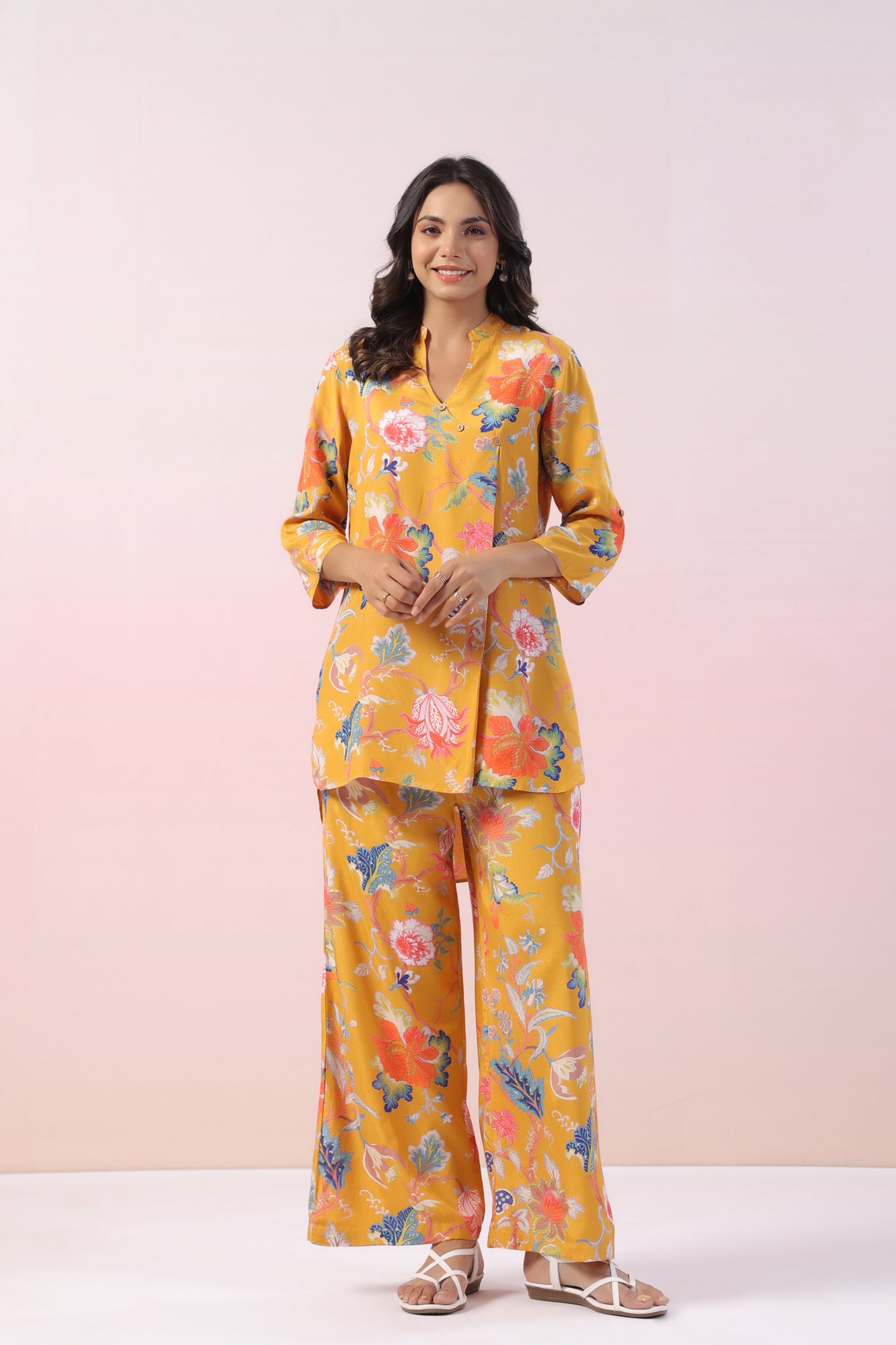 Orion Floral Russian Silk Coord Set